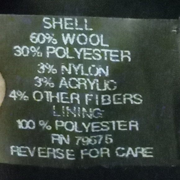 Anne Klein Wool Blend Double Breasted Pea Coat Black Warm Winter Jacket Sz M - Picture 11 of 11